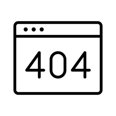 Hata, bulunamadı, web sayfası simge vektör resmi. Web pazarlama için de kullanılabilir. Web uygulamalarında, mobil uygulamalarda ve yazdırma ortamlarında kullanılabilir.