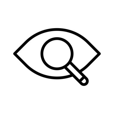 Göz, büyüteç, görüş ikonu vektör görüntüsü. Web pazarlama için de kullanılabilir. Web uygulamalarında, mobil uygulamalarda ve yazdırma ortamlarında kullanılabilir.