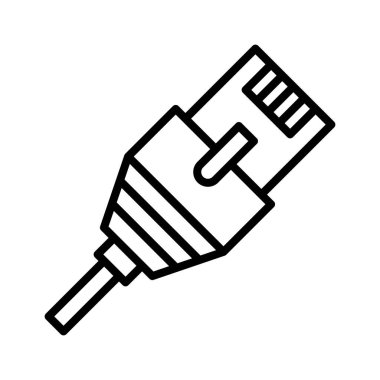 İnternet, kablo, kablo, bağlantı ikonu vektör görüntüsü. Ağ ve veri paylaşımı için de kullanılabilir. Web uygulamalarında, mobil uygulamalarda ve yazdırma ortamlarında kullanılabilir.