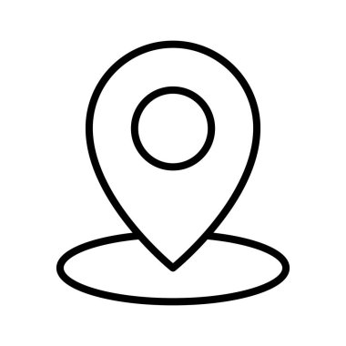 Konum, pim, simge vektör görüntüsü. Navigasyon için de kullanılabilir. Web uygulamalarında, mobil uygulamalarda ve yazdırma ortamlarında kullanılabilir.