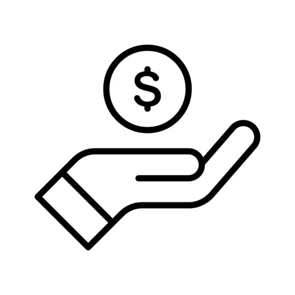 Kéz Jövedelem Bevétel Ikon Vektor Kép Pénzügyre Pénzre Használható Alkalmas — Stock Vector