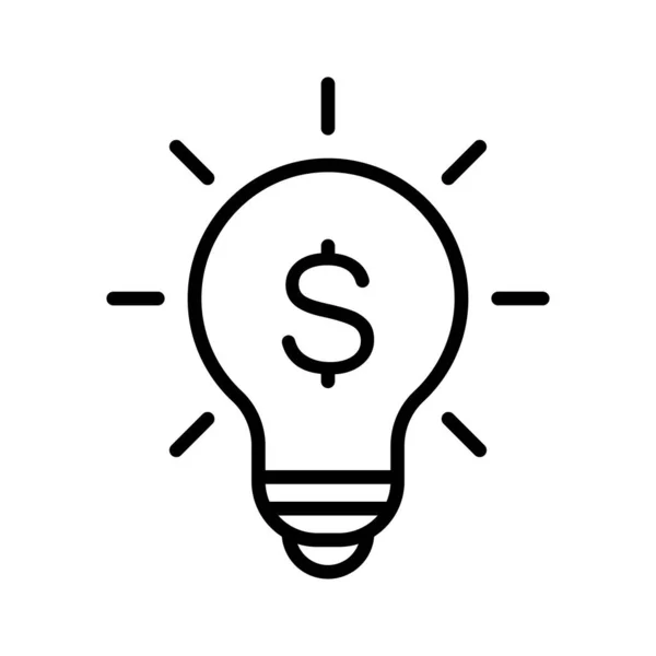 Nápad Peníze Zisk Žárovka Kreativní Ikona Vektorový Obraz Lze Také — Stockový vektor