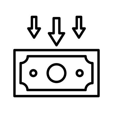 Kayıp, gelir, ikon vektör imajını azalt. Finans ve Para için de kullanılabilir. Web uygulamalarında, mobil uygulamalarda ve yazdırma ortamlarında kullanılabilir.