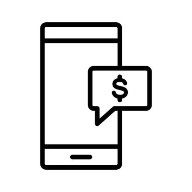 Cep telefonu, para, ödeme ikonu vektör görüntüsü. Web pazarlama için de kullanılabilir. Web uygulamalarında, mobil uygulamalarda ve yazdırma ortamlarında kullanılabilir.