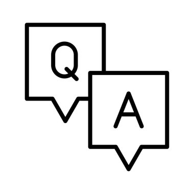 Soru-Cevap, soru ikon vektör görüntüsü. Müşteri desteği için de kullanılabilir. Web uygulamalarında, mobil uygulamalarda ve yazdırma ortamlarında kullanılabilir.