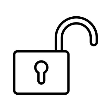 Kilidi aç, kilitle, güvensiz ikon vektör görüntüsü. Ağ ve veri paylaşımı için de kullanılabilir. Web uygulamalarında, mobil uygulamalarda ve yazdırma ortamlarında kullanılabilir.