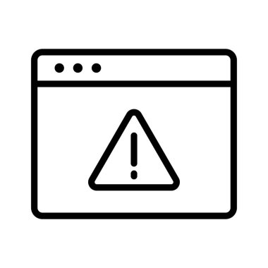 Web sayfası, tehlike, uyarı simgesi vektör görüntüsü. Web sayfaları için de kullanılabilir. Web uygulamalarında, mobil uygulamalarda ve yazdırma ortamlarında kullanılabilir.