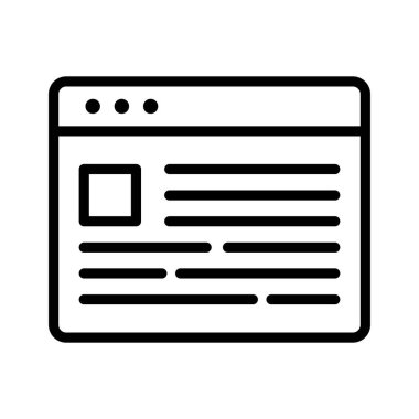 Web sayfası, haberler, imaj ikonu vektör resmi. Web sayfaları için de kullanılabilir. Web uygulamalarında, mobil uygulamalarda ve yazdırma ortamlarında kullanılabilir.