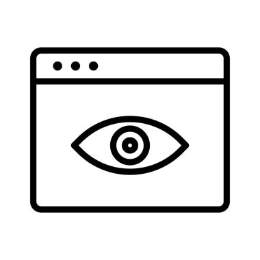 Web sayfası, görüş, görüntü simgesi vektör resmi. Web sayfaları için de kullanılabilir. Web uygulamalarında, mobil uygulamalarda ve yazdırma ortamlarında kullanılabilir.