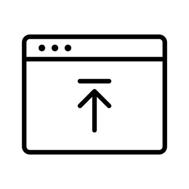 Web sayfası, yükleme, ok simgesi vektör resmi. Web sayfaları için de kullanılabilir. Web uygulamalarında, mobil uygulamalarda ve yazdırma ortamlarında kullanılabilir.