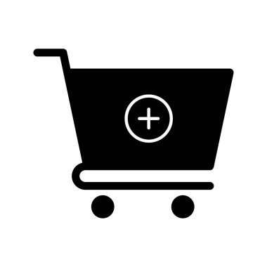 Ekle, el arabası, alışveriş, tramvay ikonu vektör görüntüsü. Alışveriş ve ecommerce için de kullanılabilir. Web uygulamalarında, mobil uygulamalarda ve yazdırma ortamlarında kullanılabilir.