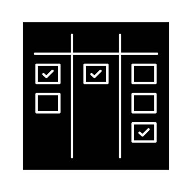 Çevik, tahta, ierasyon, kargaşa, görevler, tamamlanmış ikon vektör görüntüsü. Proje yönetimi için de kullanılabilir. Web uygulamalarında, mobil uygulamalarda ve yazdırma ortamlarında kullanılabilir.