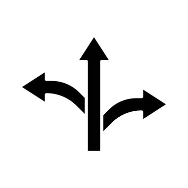 Oklar, yön, yol simgesi vektör görüntüsü. Navigasyon için de kullanılabilir. Web uygulamalarında, mobil uygulamalarda ve yazdırma ortamlarında kullanılabilir.