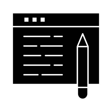 Yazı, oluşturma, simge vektör görüntüsünü kolaylaştır. Online eğitim için de kullanılabilir. Web uygulamalarında, mobil uygulamalarda ve yazdırma ortamlarında kullanılabilir.