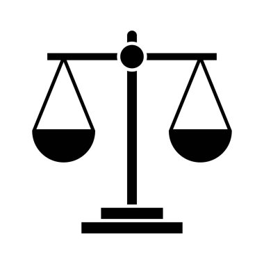 Denge, iş, ölçek ikonu vektör görüntüsü. İş ve ofis için de kullanılabilir. Web uygulamalarında, mobil uygulamalarda ve yazdırma ortamlarında kullanılabilir.