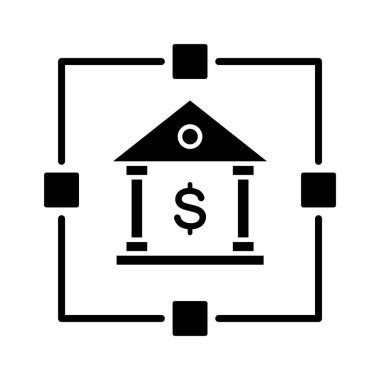 Banka, bankacılık, ağ simgesi vektör görüntüsü. İş ve ofis için de kullanılabilir. Web uygulamalarında, mobil uygulamalarda ve yazdırma ortamlarında kullanılabilir.