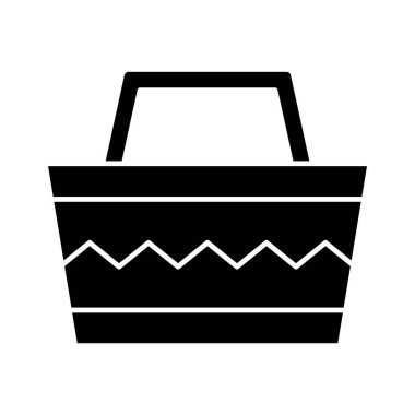 Plaj çantası, sepet ikon vektör görüntüsü. Yaz & Tatilleri için kullanılabilir. Mobil uygulamalar, web uygulamaları ve yazdırma ortamları için elverişli.