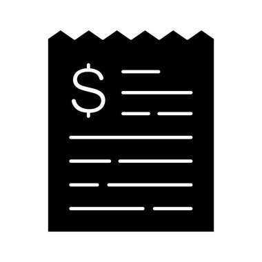 Bill, fatura, ödeme ikonu vektör görüntüsü. İş ve ofis için de kullanılabilir. Web uygulamalarında, mobil uygulamalarda ve yazdırma ortamlarında kullanılabilir.