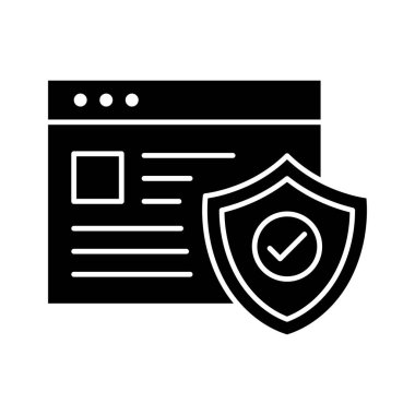 Tarayıcı, koruma, web simgesi vektör görüntüsü. İnternet güvenliği için de kullanılabilir. Web uygulamalarında, mobil uygulamalarda ve yazdırma ortamlarında kullanılabilir.