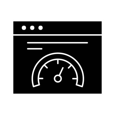 Tarayıcı, hız, gösterge paneli ikon vektör resmi. Bankacılık ve finans için de kullanılabilir. Web uygulamalarında, mobil uygulamalarda ve yazdırma ortamlarında kullanılabilir.