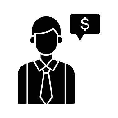 Bütçe, iş adamı, finansal ikon vektör imajı. Finans ve Para için de kullanılabilir. Web uygulamalarında, mobil uygulamalarda ve yazdırma ortamlarında kullanılabilir.