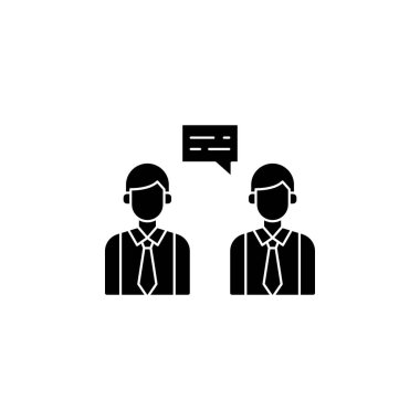 İş sohbeti, toplantı, iş konuşma ikonu vektör imajı. İş ve ofis için de kullanılabilir. Web uygulamalarında, mobil uygulamalarda ve yazdırma ortamlarında kullanılabilir.