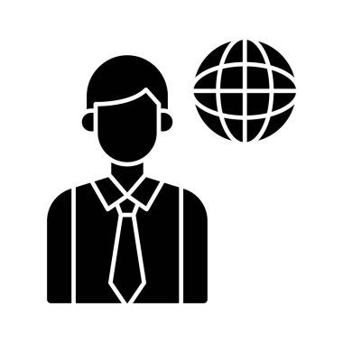 İş, küresel, ağ simgesi vektör görüntüsü. Seo & web için de kullanılabilir. Web uygulamalarında, mobil uygulamalarda ve yazdırma ortamlarında kullanılabilir.