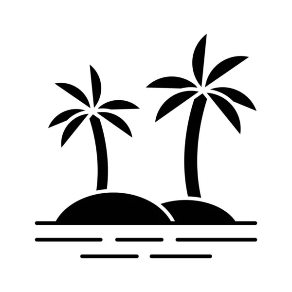 Plaża Drzewa Palmy Ikona Wektora Obrazu Może Być Stosowany Lecie — Wektor stockowy