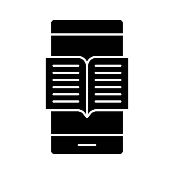 Könyv Mobil Online Könyv Ikon Vektor Kép Online Oktatásban Használható — Stock Vector