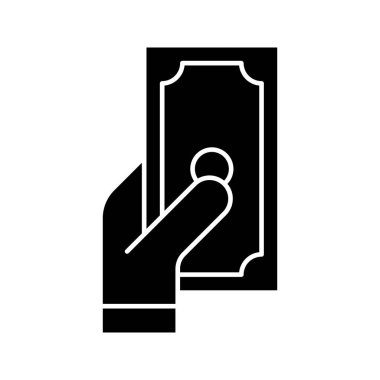 Satın al, dolar, el, para, ödeme ikonu vektör imajı. Alışveriş ve ecommerce için de kullanılabilir. Web uygulamalarında, mobil uygulamalarda ve yazdırma ortamlarında kullanılabilir.