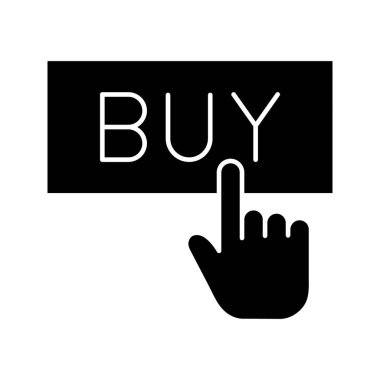 Satın alma, alışveriş, çevrimiçi alım, ekommerce ikon vektör görüntüsü. Alışveriş ve ecommerce için de kullanılabilir. Web uygulamalarında, mobil uygulamalarda ve yazdırma ortamlarında kullanılabilir.