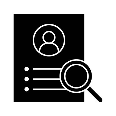 Aday, özgeçmiş, işçi, ikon vektör görüntüsünü ara. Siber güvenlik için de kullanılabilir. Web uygulamalarında, mobil uygulamalarda ve yazdırma ortamlarında kullanılabilir.