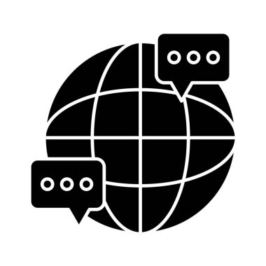 Sohbet, diyalog, uluslararası ikon vektör görüntüsü. Siber güvenlik için de kullanılabilir. Web uygulamalarında, mobil uygulamalarda ve yazdırma ortamlarında kullanılabilir.