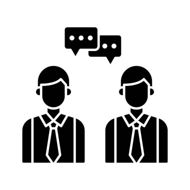 Sohbet, diyalog, ikon vektör görüntüsüyle buluşma. Siber güvenlik için de kullanılabilir. Web uygulamalarında, mobil uygulamalarda ve yazdırma ortamlarında kullanılabilir.