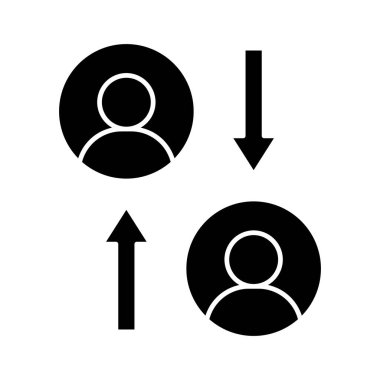 Rekabetçi işçi, kariyer ikonu vektör imajı. Proje yönetimi için de kullanılabilir. Web uygulamalarında, mobil uygulamalarda ve yazdırma ortamlarında kullanılabilir.