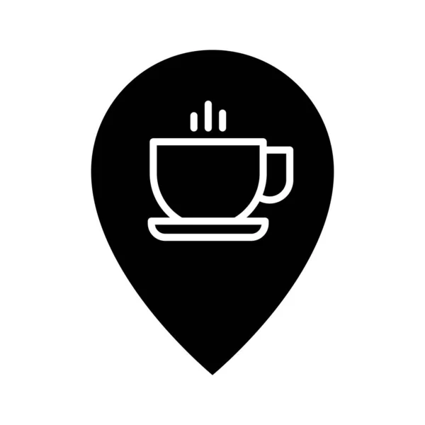 Кофейня Местоположение Векторное Изображение Чайной Иконы Использоваться Карт Лосьона Подходит — стоковый вектор