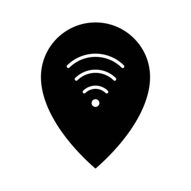 Bağlantı, ücretsiz kablosuz ağ, pin ikonu vektör görüntüsü. Harita ve Konum için de kullanılabilir. Web uygulamalarında, mobil uygulamalarda ve yazdırma ortamlarında kullanılabilir.