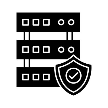 Veritabanı, ardışık, sunucu simgesi vektör resmi. İnternet güvenliği için de kullanılabilir. Web uygulamalarında, mobil uygulamalarda ve yazdırma ortamlarında kullanılabilir.