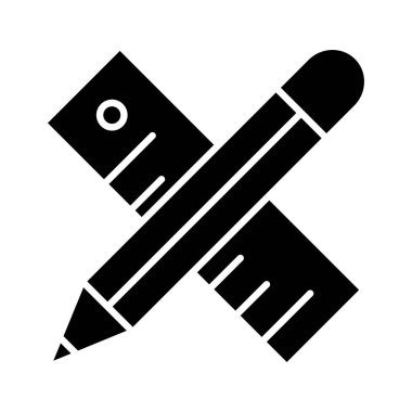 Tasarım, araçlar, çizim, ikon vektör görüntüsü. Bilgi teknolojisi için de kullanılabilir. Web uygulamalarında, mobil uygulamalarda ve yazdırma ortamlarında kullanılabilir.