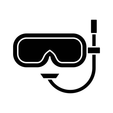 Dalış maskesi, tüplü dalış, su, yüzme maskesi ikon vektör görüntüsü. Yaz & Tatilleri için kullanılabilir. Mobil uygulamalar, web uygulamaları ve yazdırma ortamları için elverişli.