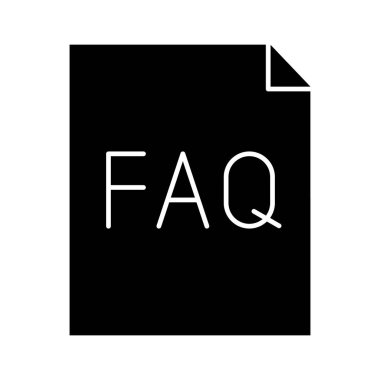 Belge, faq, soru simgesi vektör görüntüsü. Müşteri desteği için de kullanılabilir. Web uygulamalarında, mobil uygulamalarda ve yazdırma ortamlarında kullanılabilir.