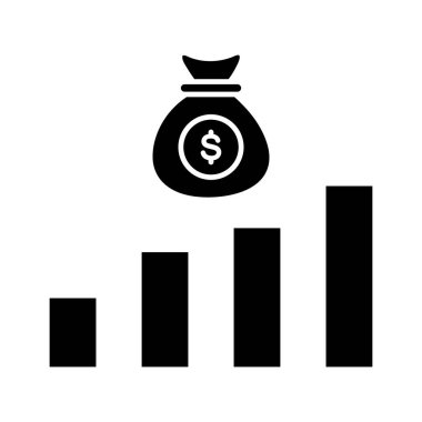 Kazanç, finans, satış ikonu vektör imajı. Finans ve Para için de kullanılabilir. Web uygulamalarında, mobil uygulamalarda ve yazdırma ortamlarında kullanılabilir.