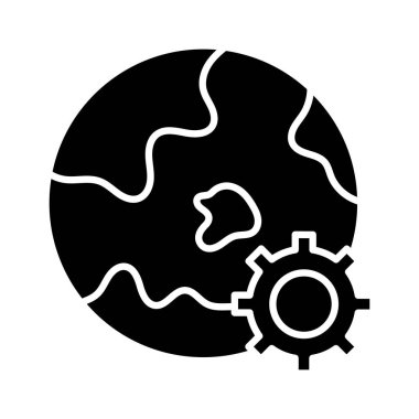 Toprak, dişli, ikon vektör görüntüsü ayarlanıyor. Navigasyon için de kullanılabilir. Web uygulamalarında, mobil uygulamalarda ve yazdırma ortamlarında kullanılabilir.