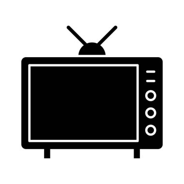 Eğlence, televizyon, TV ikonu vektör görüntüsü. Seo & web için de kullanılabilir. Web uygulamalarında, mobil uygulamalarda ve yazdırma ortamlarında kullanılabilir.