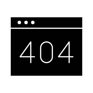 Hata, tarayıcı, 404, simge vektör resmi bulunamadı. Seo & web için de kullanılabilir. Web uygulamalarında, mobil uygulamalarda ve yazdırma ortamlarında kullanılabilir.