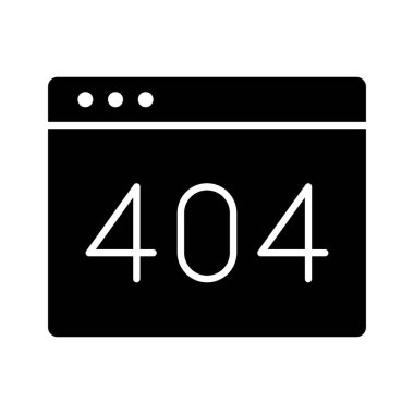 Hata, bulunamadı, web sayfası simge vektör resmi. Web pazarlama için de kullanılabilir. Web uygulamalarında, mobil uygulamalarda ve yazdırma ortamlarında kullanılabilir.