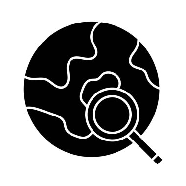 Küresel arama, dünya ikonu vektör görüntüsü. Seo & web için de kullanılabilir. Web uygulamalarında, mobil uygulamalarda ve yazdırma ortamlarında kullanılabilir.