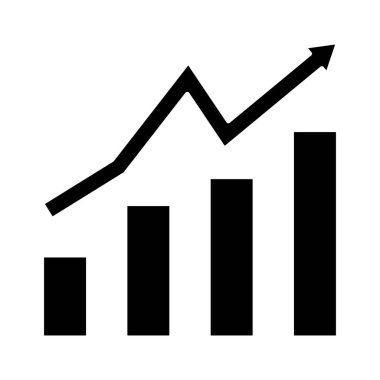 Büyüme, artış, kâr, ilerleme ikonu vektör görüntüsü. İş ve ofis için de kullanılabilir. Web uygulamalarında, mobil uygulamalarda ve yazdırma ortamlarında kullanılabilir.
