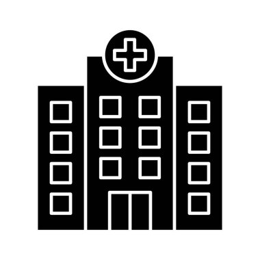 Hastane ikonu vektör görüntüsü. Revir için kullanılabilir. Mobil uygulamalar, web uygulamaları ve yazdırma ortamları için elverişli.