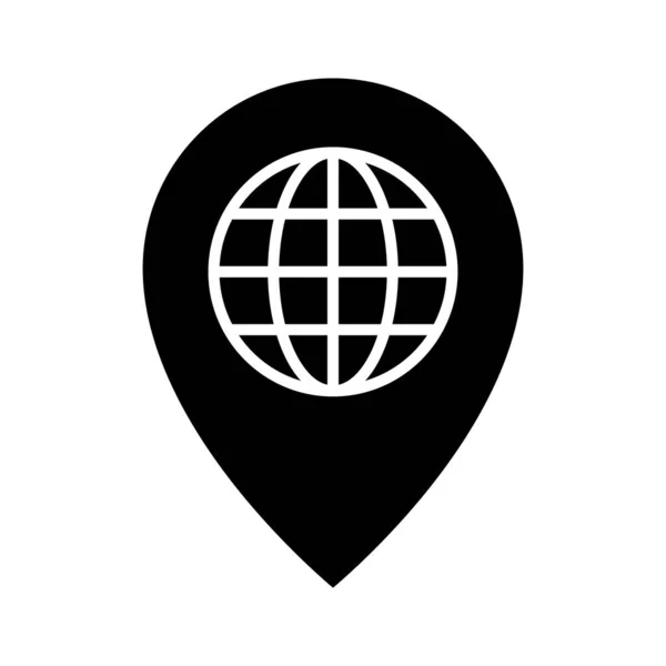 Globe Umístění Vektorový Obraz Pin Ikony Lze Také Použít Pro — Stockový vektor